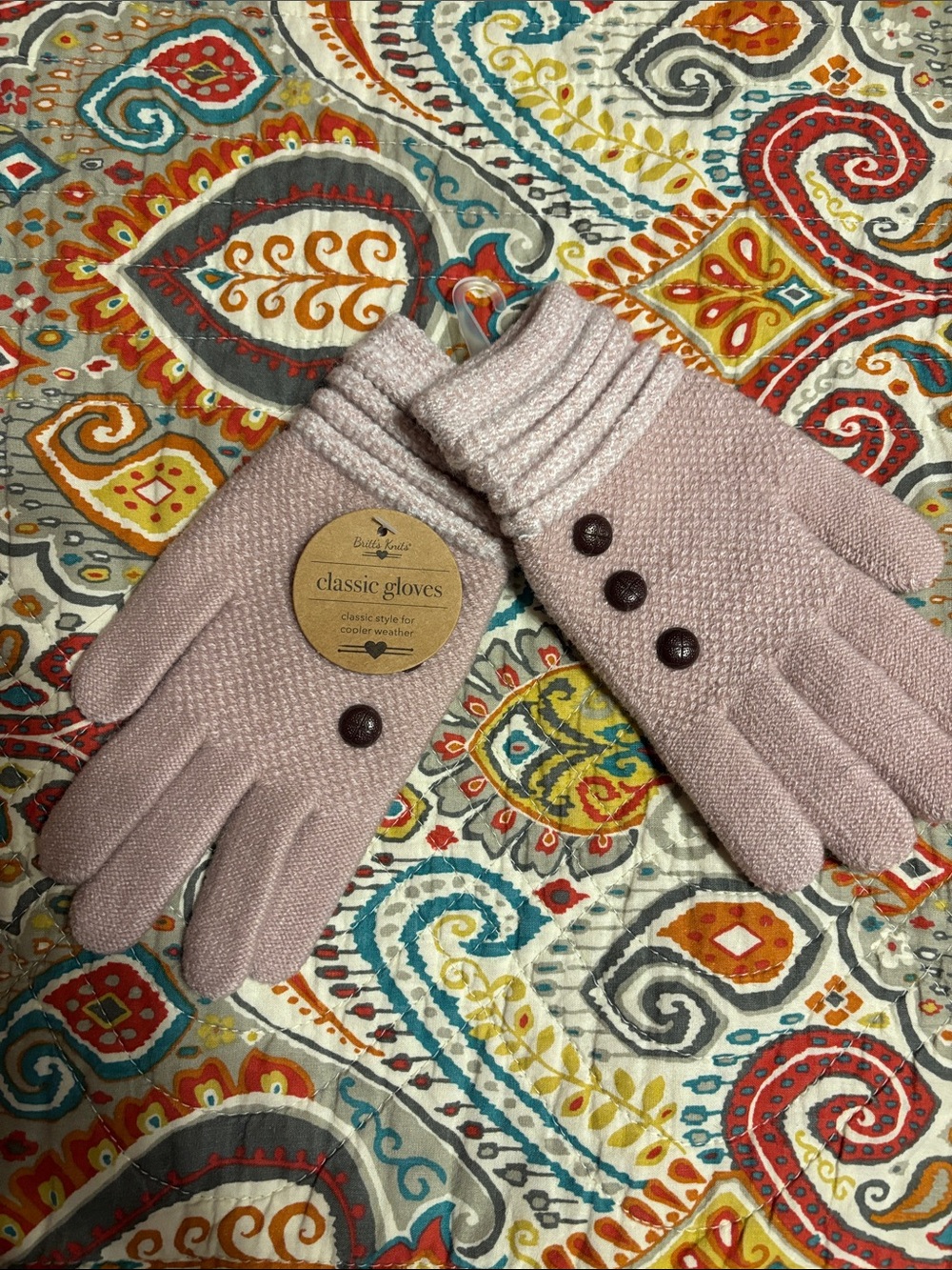 NWT Classic Knit Women's Gloves - Dusty Pink